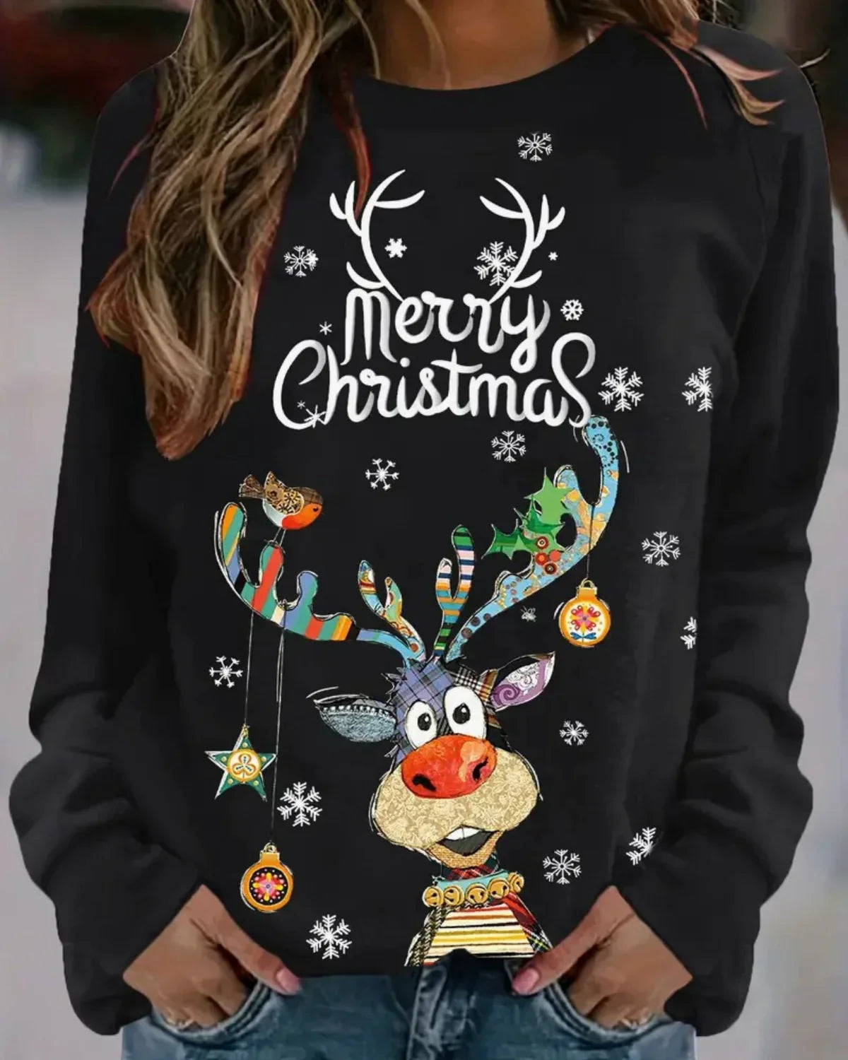 Pull de Noël femme Quinty – Chaud et festif avec motif renne