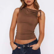 Top femme Wilona en dentelle avec cordon – romantique & moderne