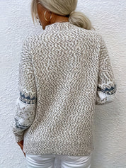 Pull femme MALIE – pull chaud motif scandinave hiver élégant