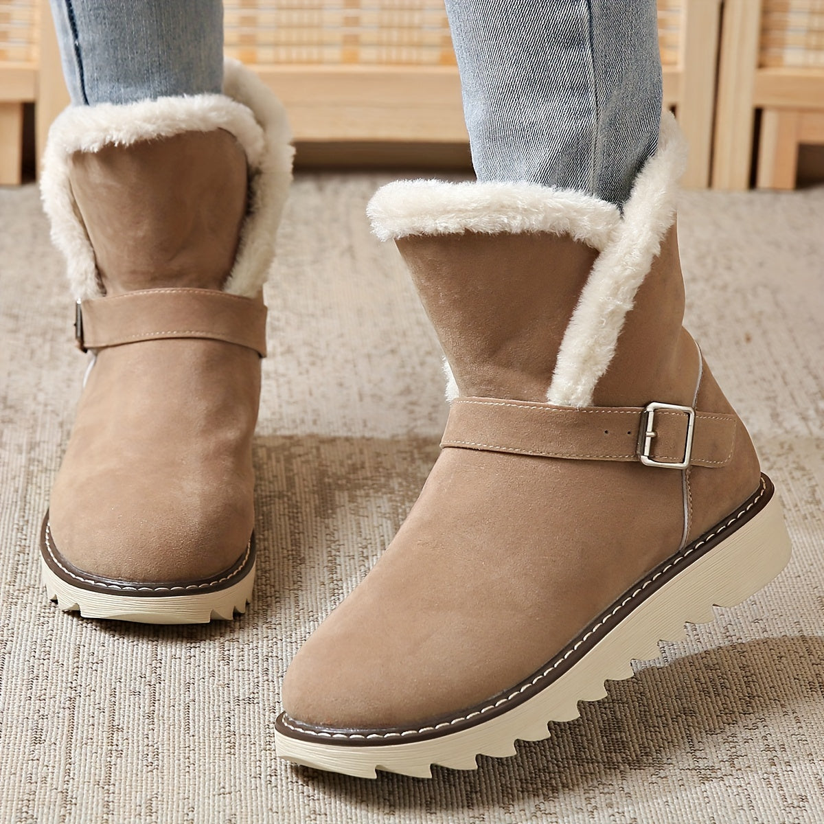 Bottes de neige femme confortables – doublure chaude & semelle antidérapante