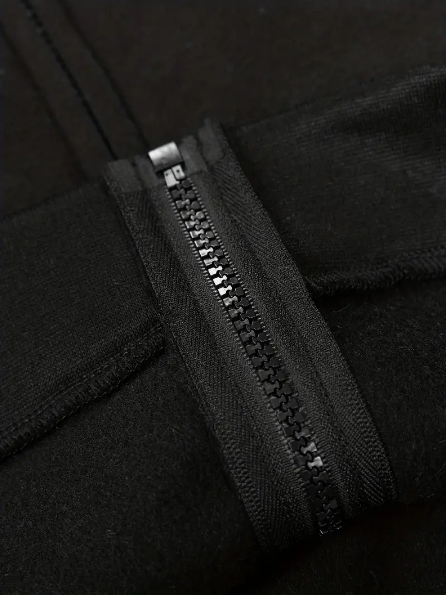 Sweat à capuche long femme avec col montant et zip – confort casual