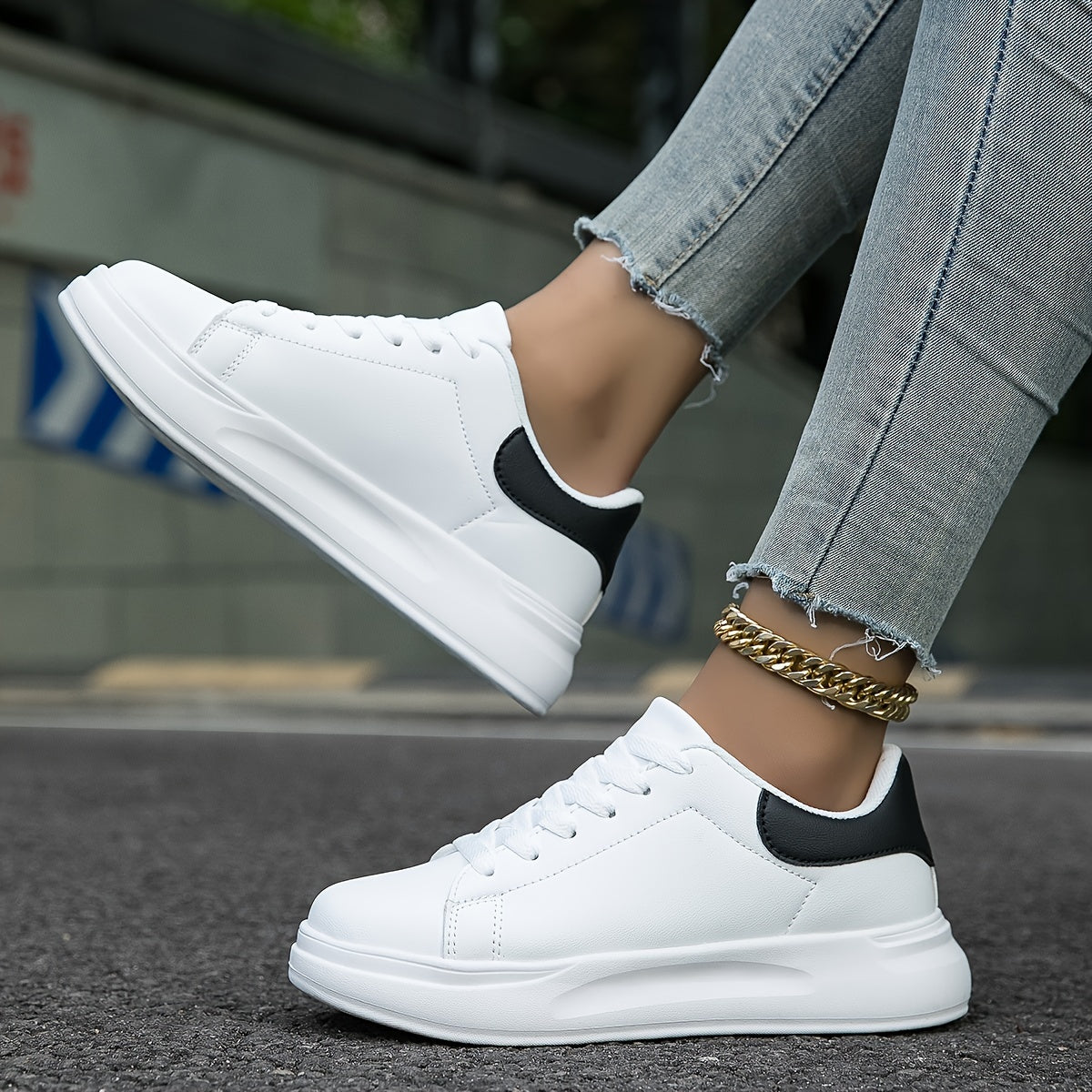 Sneakers orthopédiques blanches en cuir « Zania » femme — confort podologique & soutien