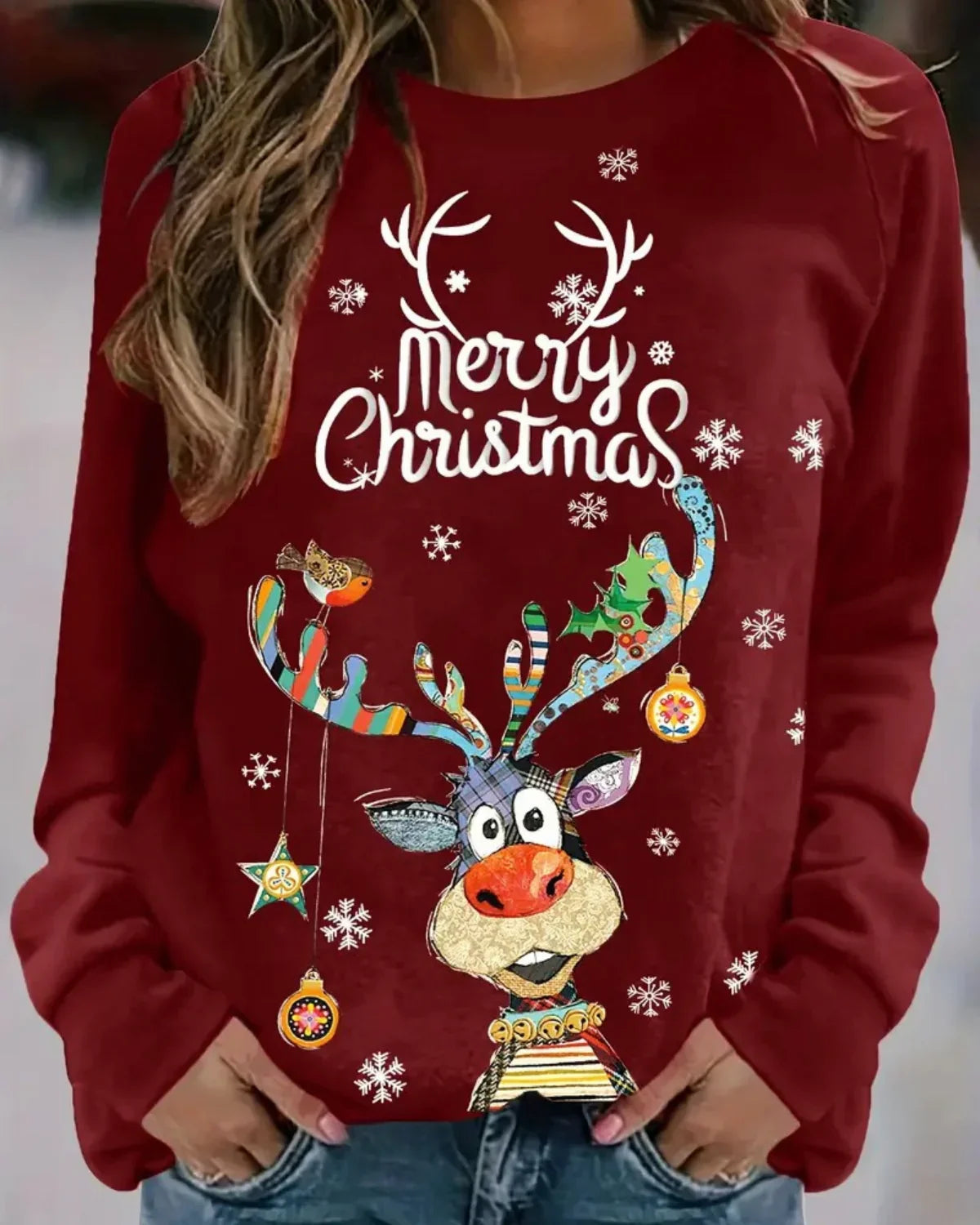 Pull de Noël femme Quinty – Chaud et festif avec motif renne