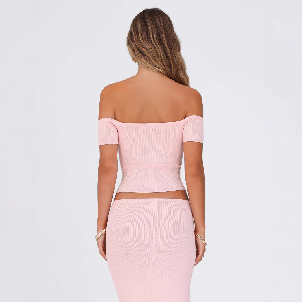 Top off-shoulder femme Jolina – coupe ajustée couleur baies