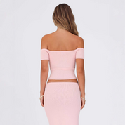 Top off-shoulder femme Jolina – coupe ajustée couleur baies