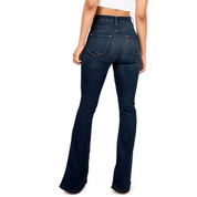 Jean flare taille haute stretch – coupe rétro bell-bottom élégante