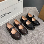 Ballerines Mary Jane femme marron — chaussures rétro à bride & bout rond confortables