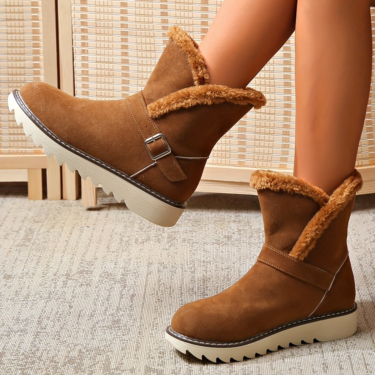 Bottes de neige femme confortables – doublure chaude & semelle antidérapante