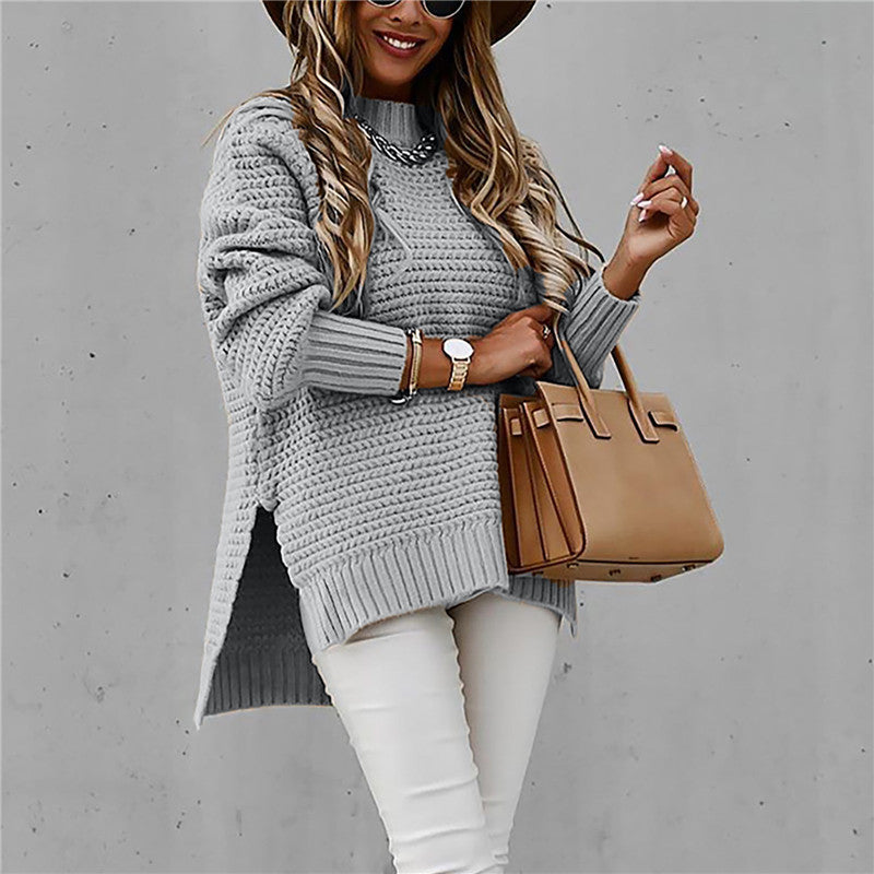 Pull col roulé oversize femme | Tricot doux & chaud | Fit moderne baggy