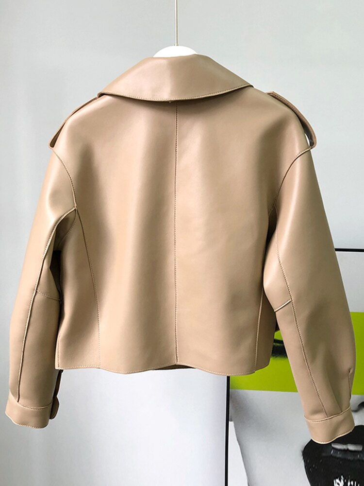 Veste longue effet cuir Tiffani femme — manteau sherpa ceinturé tendance
