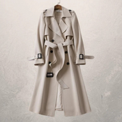 trench femme GURI – veste ceinturée cintrée à double boutonnage élégante