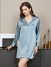 Robe d’été femme bleu marine – Sirena, élégante robe courte avec boutons
