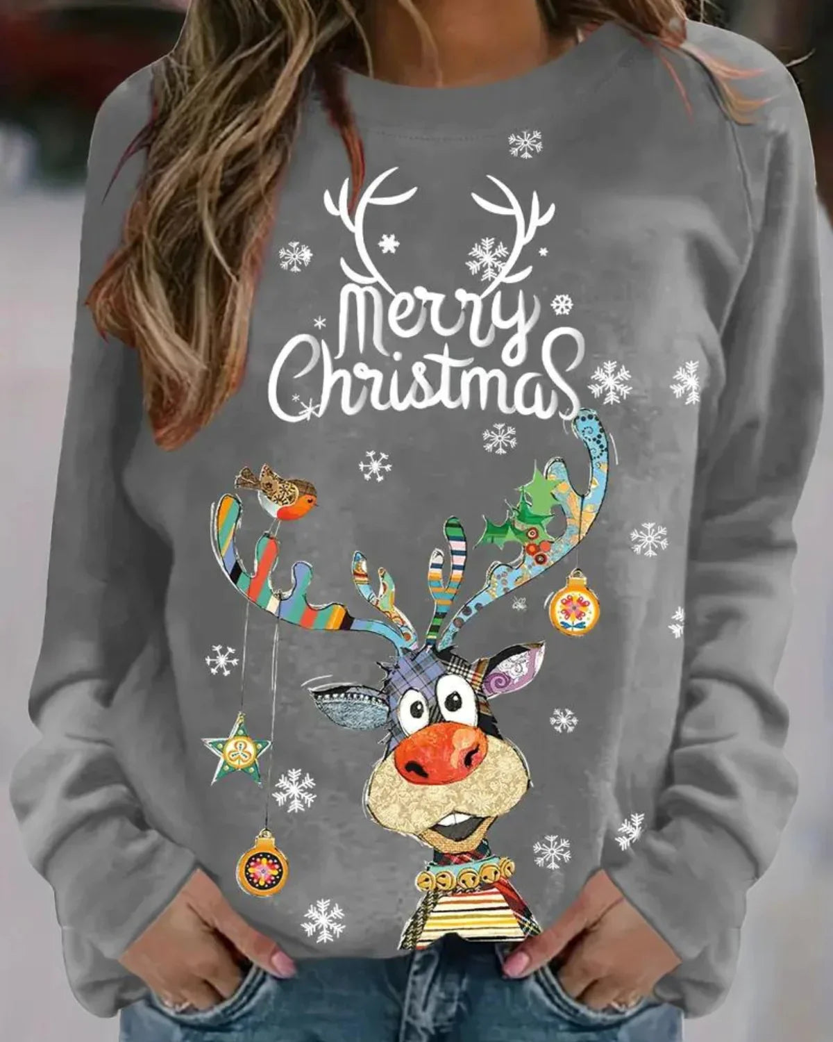 Pull de Noël femme Quinty – Chaud et festif avec motif renne