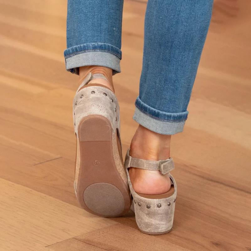 Sandales orthopédiques femme — cuir véritable & confort ergonomique