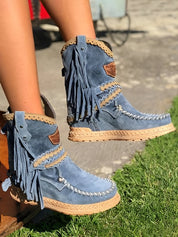 Bottes Western Femme Boho – Suède À Franges & Confort Urbain