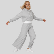 ensemble lounge femme DELMA – hoodie & pantalon relaxed à capuche tendance