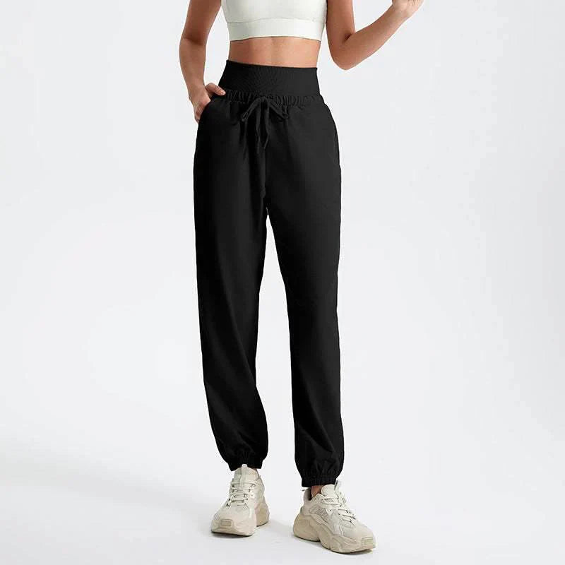 Pantalon de jogging femme taille haute – confortable avec poches