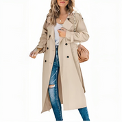 Trench-Coat Élégant pour Femme – Veste Coupe-Vent Chic & Intemporelle