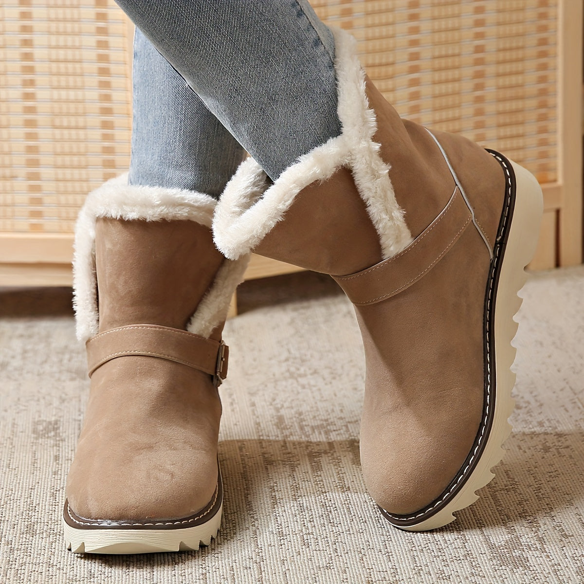 Bottes de neige femme confortables – doublure chaude & semelle antidérapante