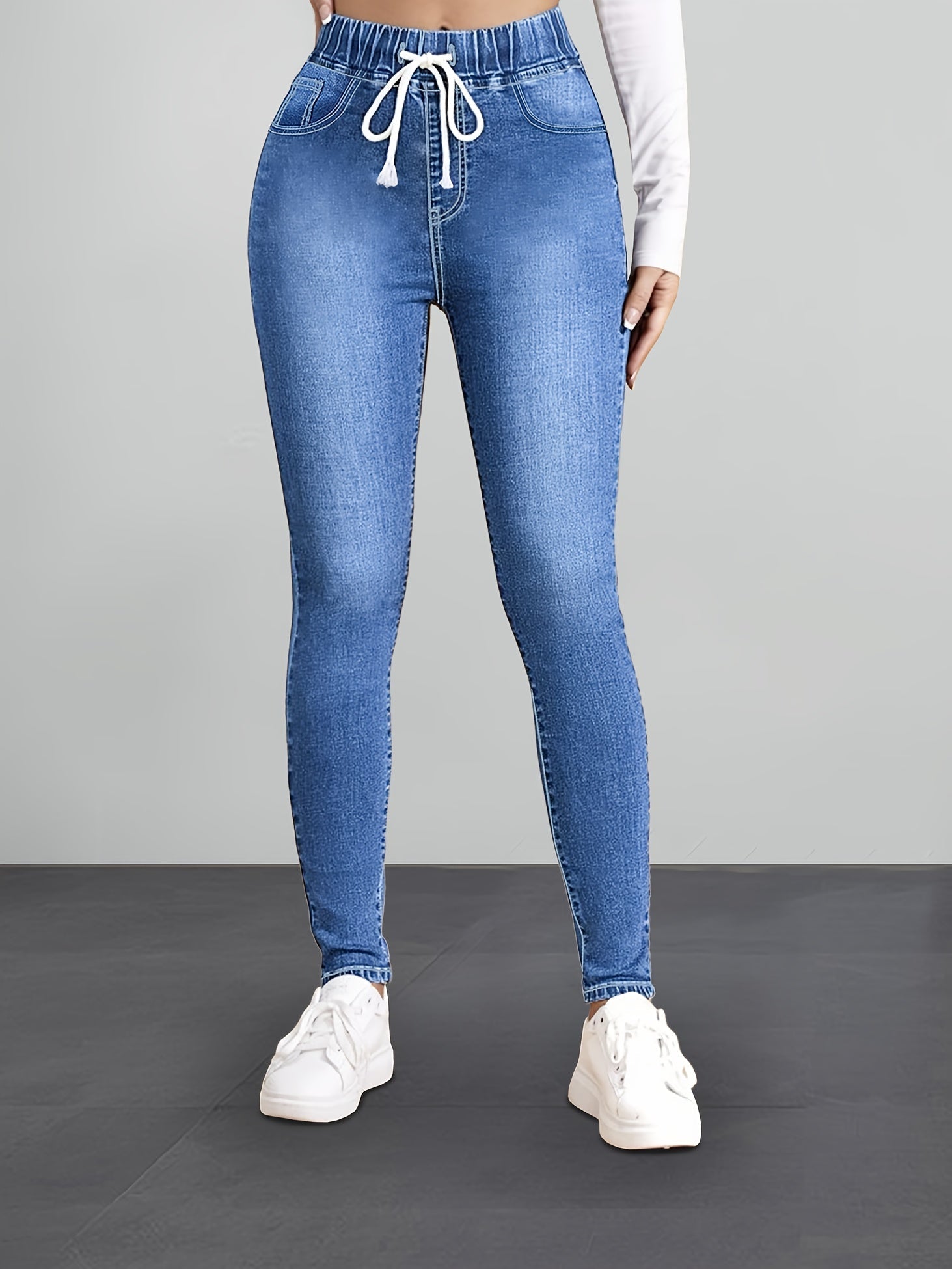 Jegging stretch denim slim fit — taille élastique & aspect jean