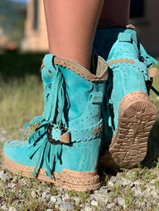 Bottes Western Femme Boho – Suède À Franges & Confort Urbain