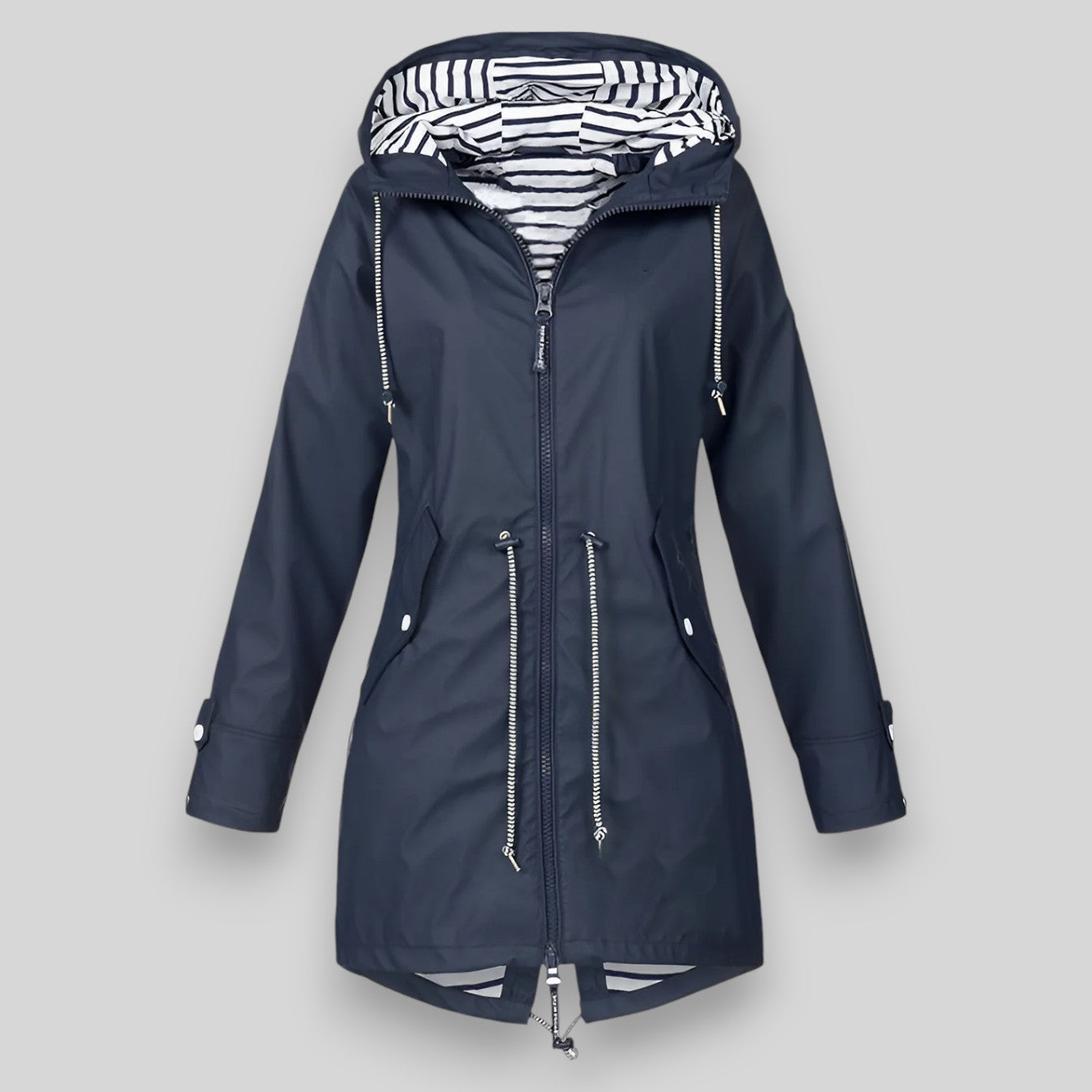 Manteau imperméable femme Laura – trench long avec capuche ajustable & coupe élégante