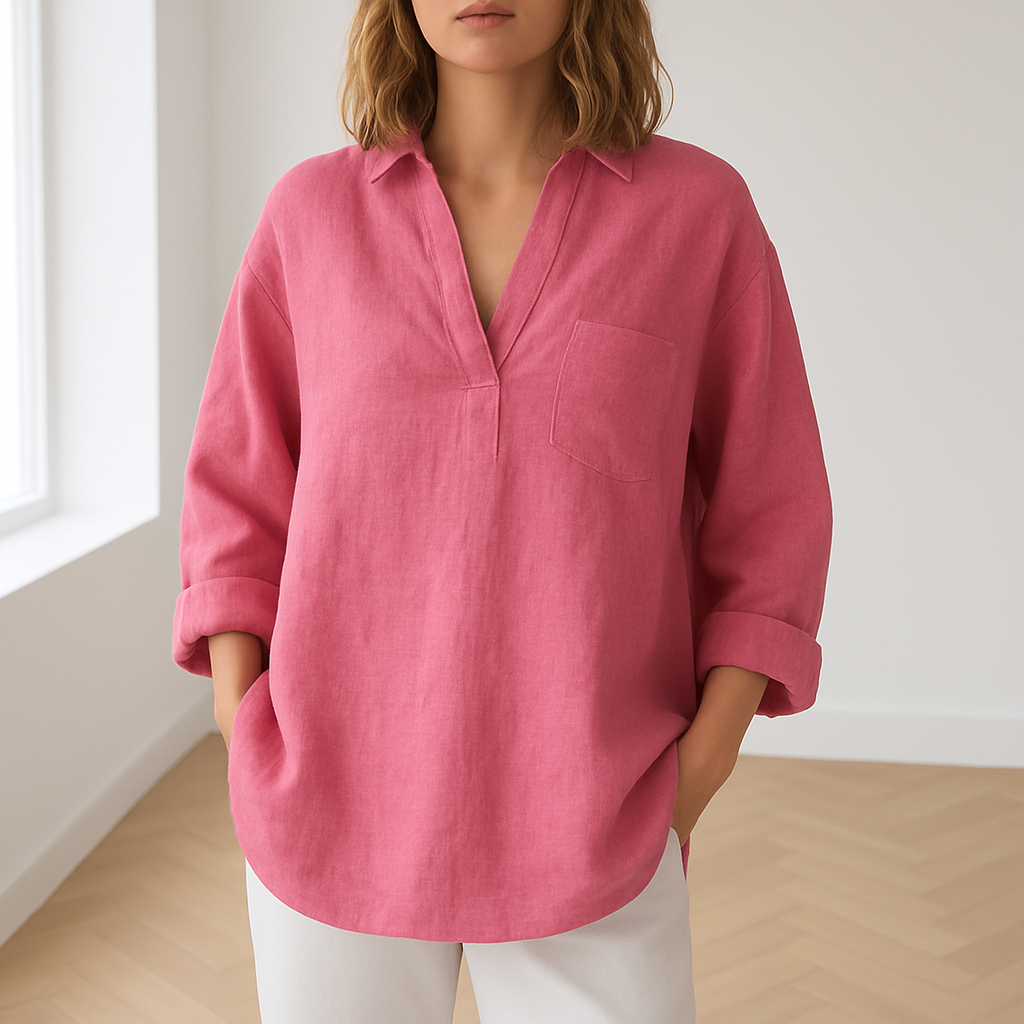 Blouse Freya femme – coton-lin respirant & style intemporel