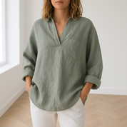 Blouse Freya femme – coton-lin respirant & style intemporel