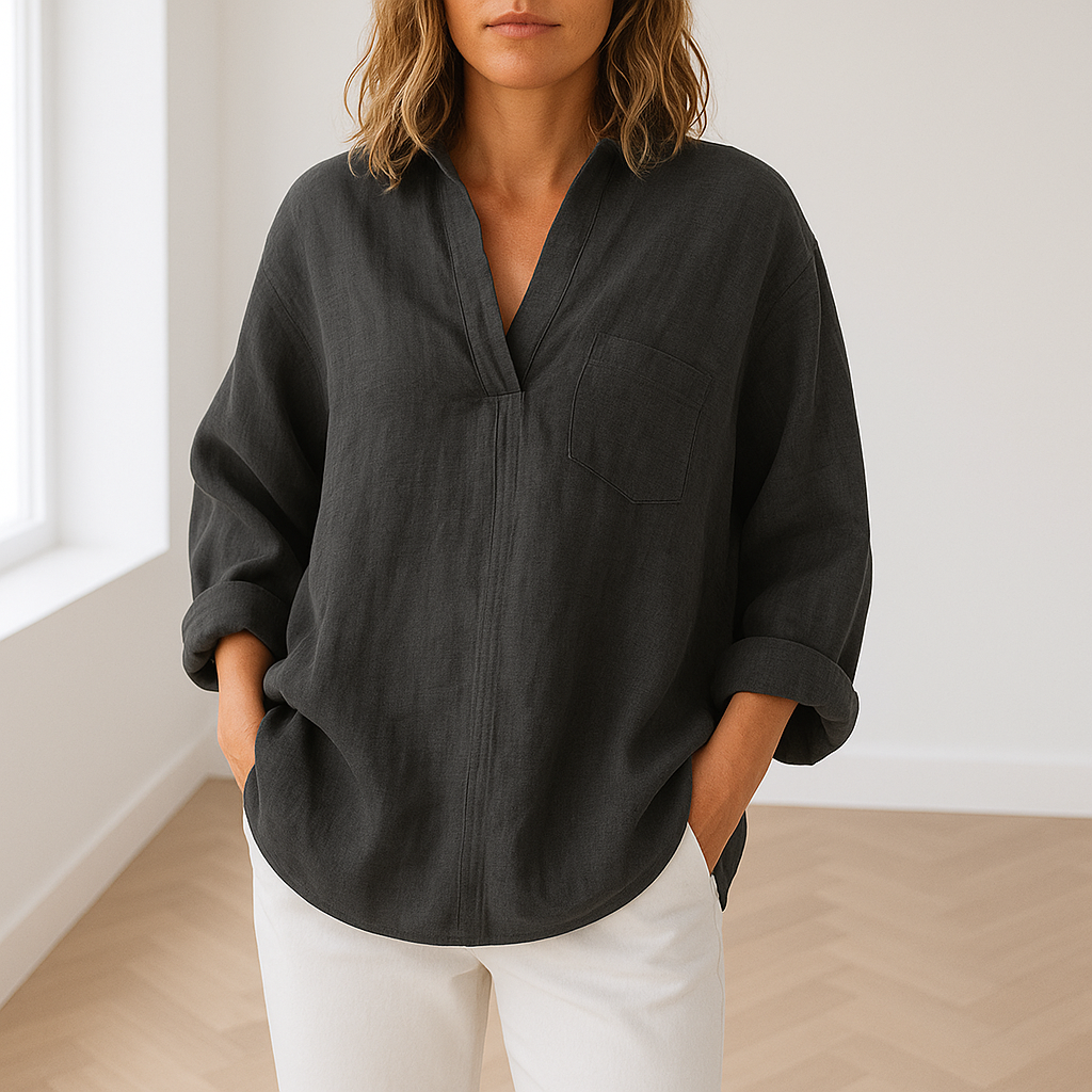 Blouse Freya femme – coton-lin respirant & style intemporel