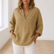 Blouse Freya femme – coton-lin respirant & style intemporel