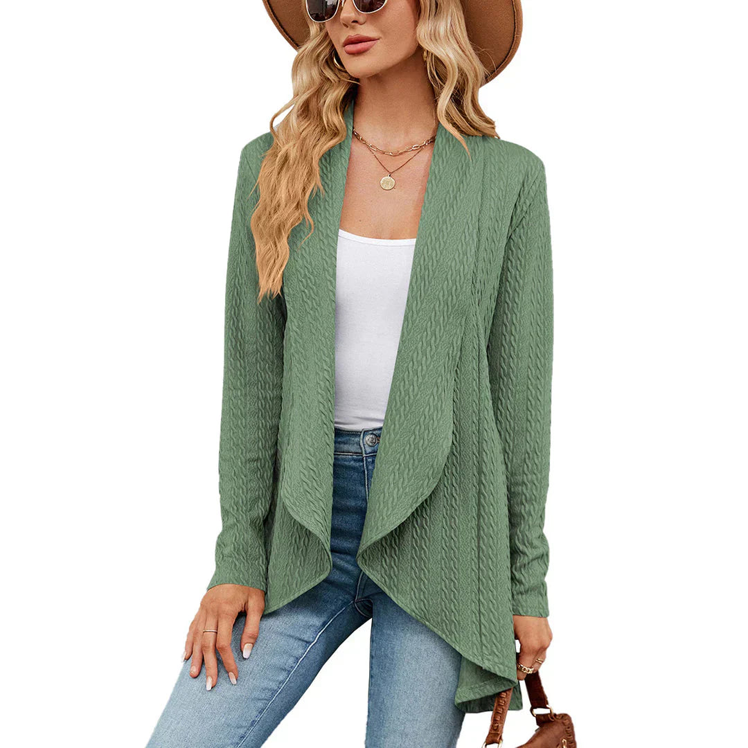 Gilet femme Aurora – Cardigan léger à coupe ouverte pour superpositions d’automne