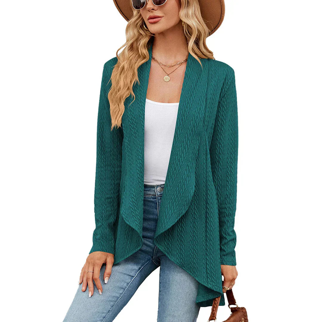 Gilet femme Aurora – Cardigan léger à coupe ouverte pour superpositions d’automne