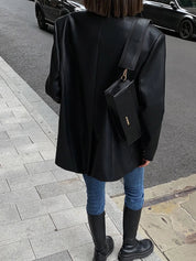 Blazer cuir Sarah femme – veste en cuir luxe avec poches & détails raffinés