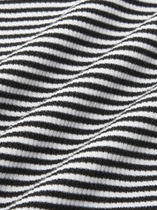 Débardeur court femme à rayures noir et blanc – style sport chic