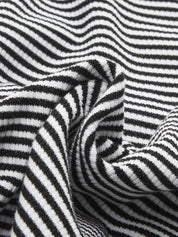 Débardeur court femme à rayures noir et blanc – style sport chic