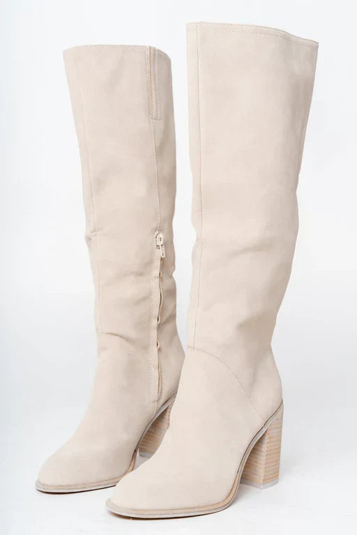 Bottes hautes femme beige – bottes élégantes longues design intemporel