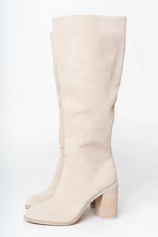 Bottes hautes femme beige – bottes élégantes longues design intemporel