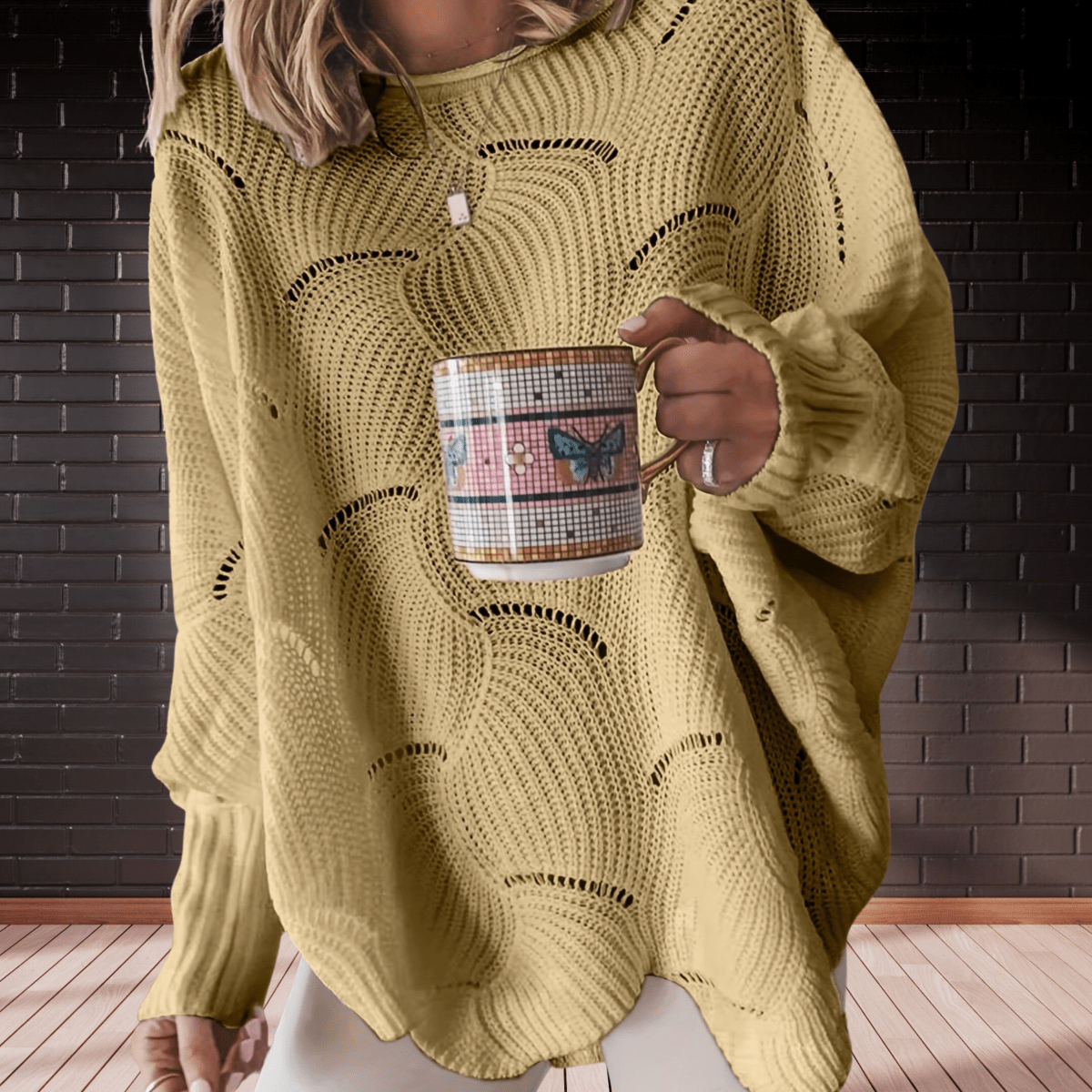 Pull asymétrique femme maille côtelée détails œillets – Style casual chic