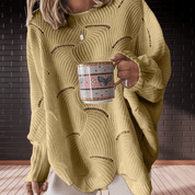 Pull asymétrique femme maille côtelée détails œillets – Style casual chic