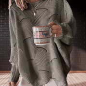 Pull asymétrique femme maille côtelée détails œillets – Style casual chic