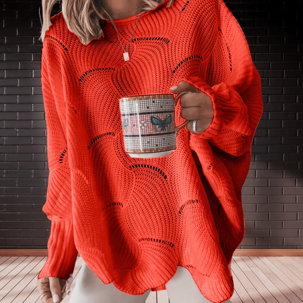 Pull asymétrique femme maille côtelée détails œillets – Style casual chic