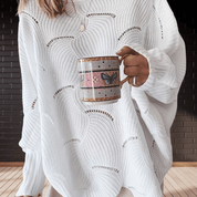 Pull asymétrique femme maille côtelée détails œillets – Style casual chic