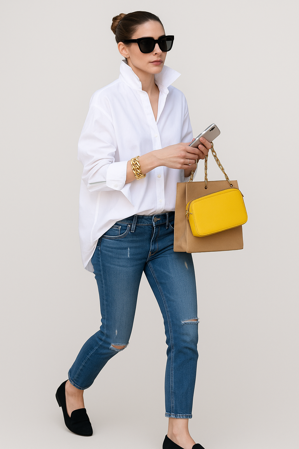 Blouse élégante femme – chemisier fluide à boutons et détails raffinés