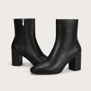 Bottines femme élégantes – bottines à talon moyen avec zip latéral & tige extensible