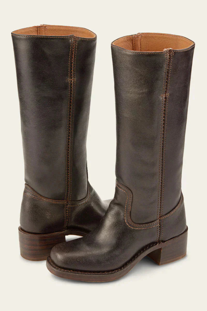 Bottes Hautes Femme à Talon Bloc – Élégantes Bottes Simili Cuir pour Toutes les Occasions