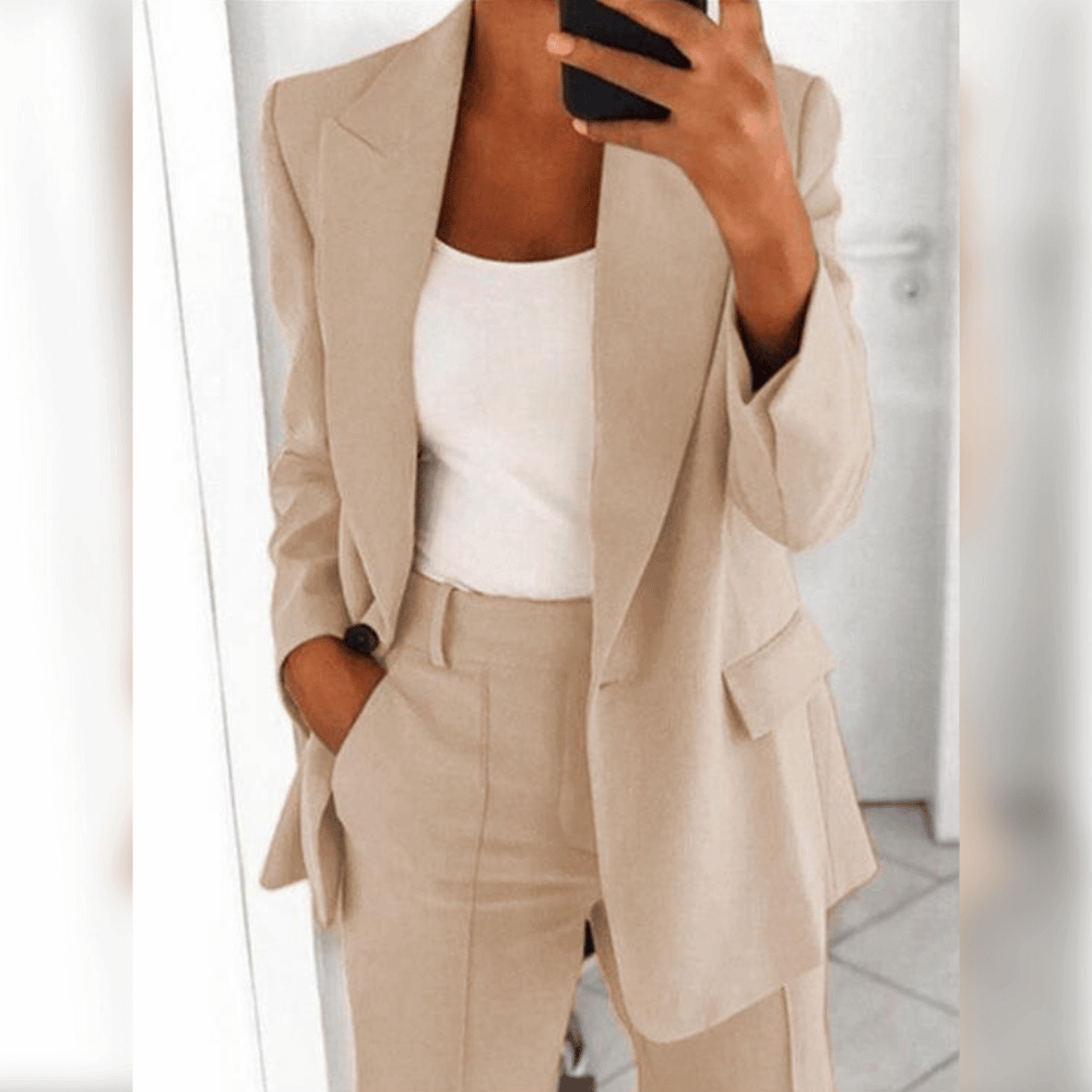 Tailleur femme élégant — ensemble blazer + pantalon chic & confortable