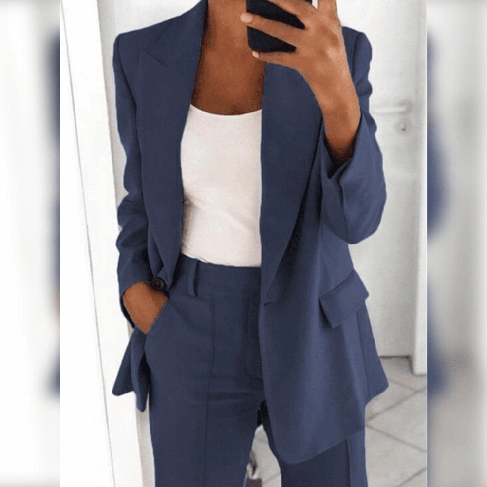Tailleur femme élégant — ensemble blazer + pantalon chic & confortable
