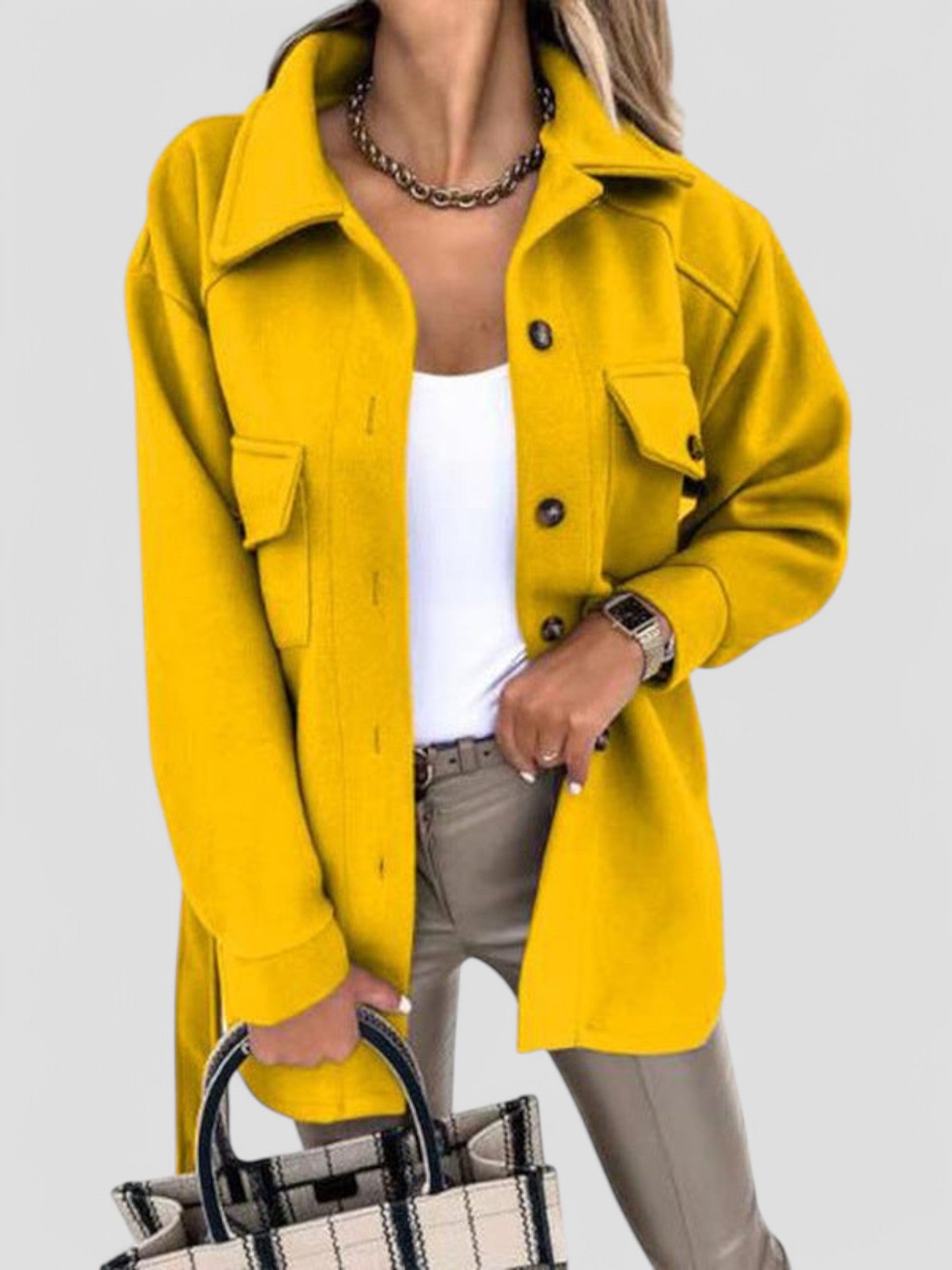 Veste Gleame femme — manteau de mi-saison chic à fermeture boutonnée