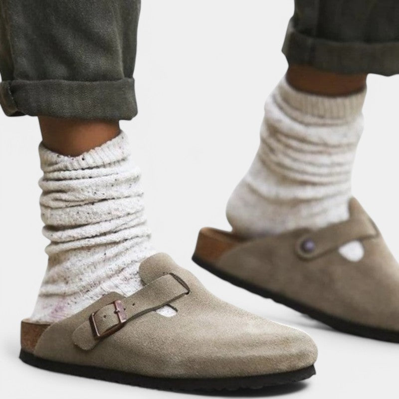 Clogs Gleame unisex — sandales en cuir premium à boucle mode