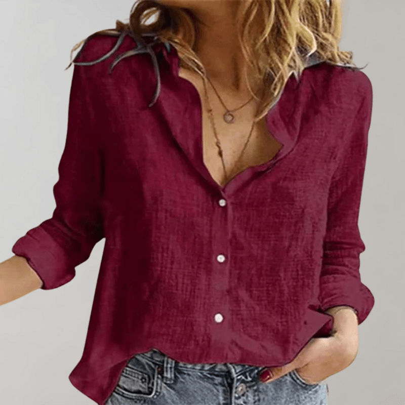 Chemisier coton “Gleame” femme — blouse basique stylée multi-couleurs